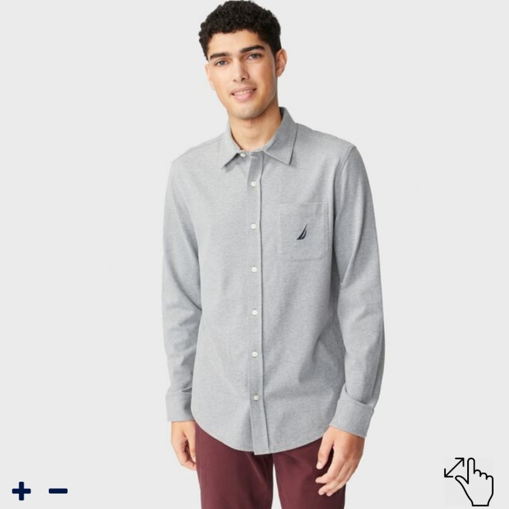 NWT! Nautica classic fit striped long sleeve dress shirt - Picture 13 of 13